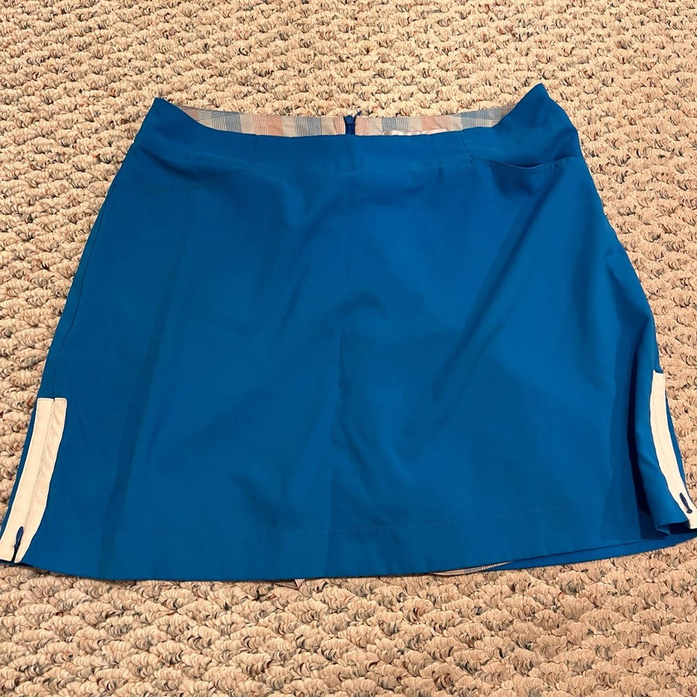 Nike Fit Dry Golf Skort Skirt Women’s size 10 Blue Pockets With Side Zippers